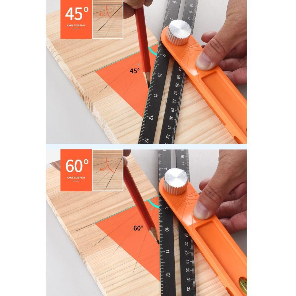 Adjustable Measuring Tool Detachable Right Angle Ruler Angle Marking Sliding Level Ruler Carpentry