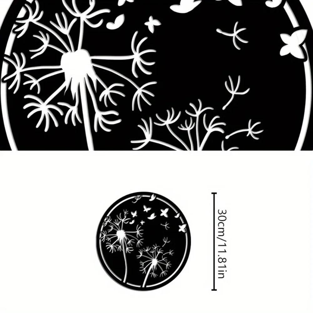 1pc Dandelion Metal Hanging Art Visual Wall Décor for Outdoor Spaces, Elegant Metal Crafts, Ideal for Holiday Gifts