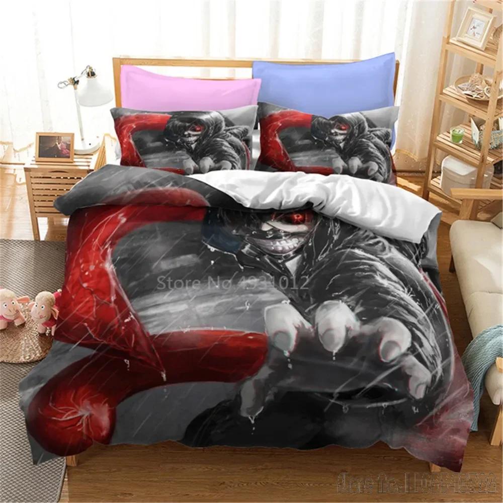 Admire 3D Tokyo Ghoul Cartoon Duvet Cover Set HD Comforter Cover for Kids Постельные принадлежности Постельное белье Декор для спальни
