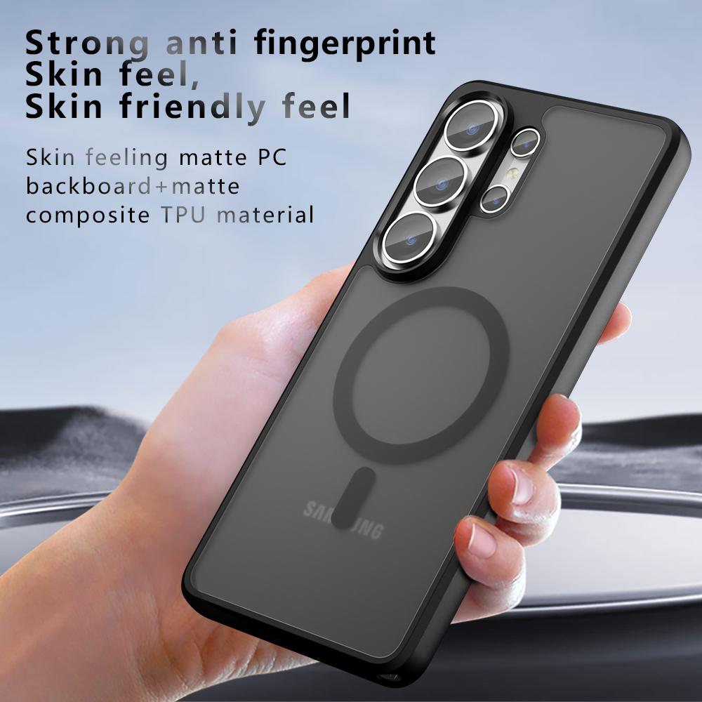Прозрачный чехол Skin Feel для Magsafe для Samsung Galaxy S26 Ultra S25 S24 Ultra Plus A57 A37 A17 A56 Магнитная бронированная задняя крышка
