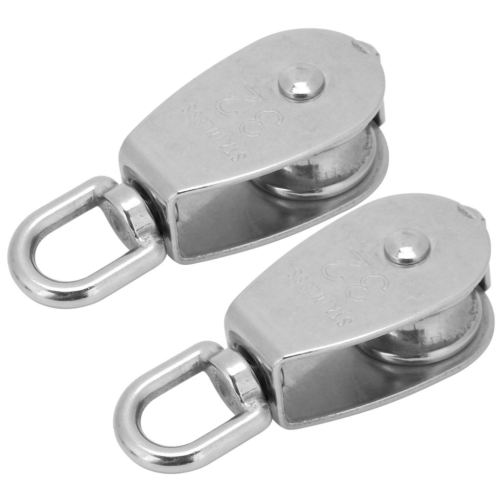 2 шт. Кабельный одинарный блок из нержавеющей стали, подвесное колесо для троса, буксировки, подъема