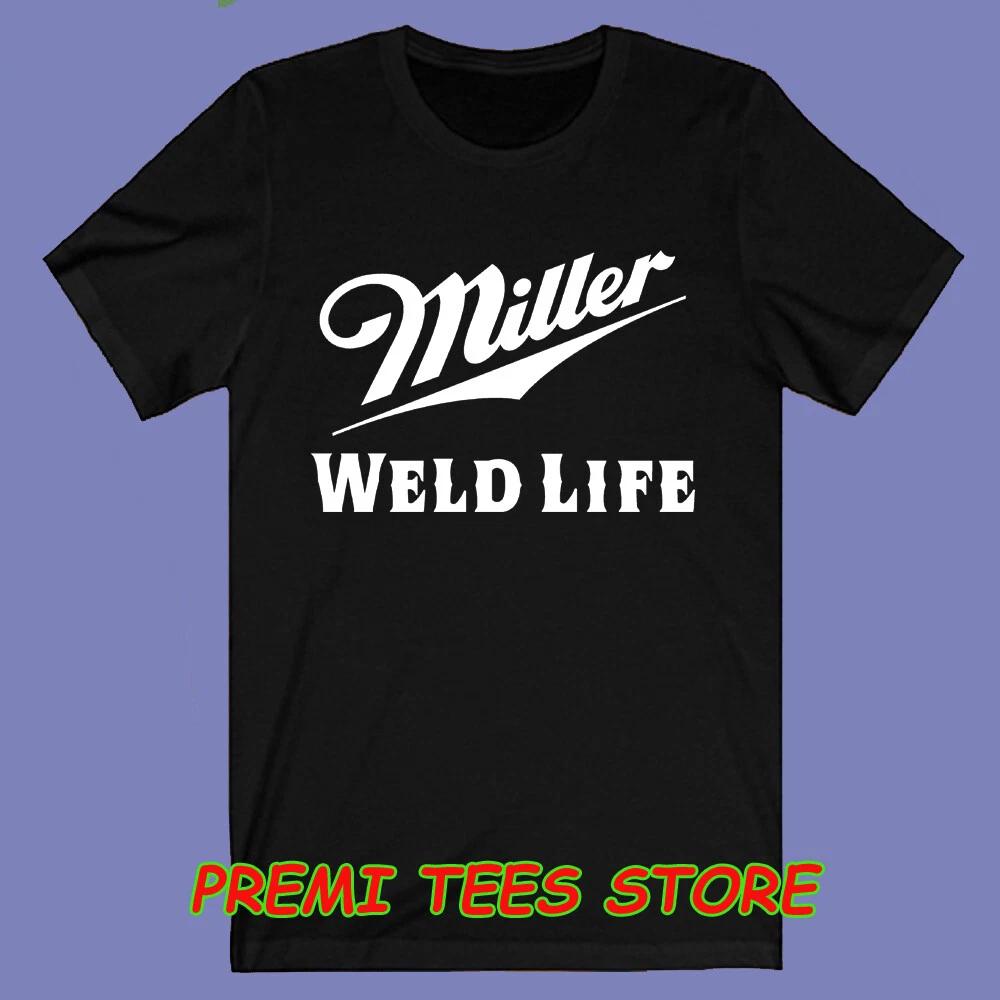 Мужская черная футболка Miller Weld Life Размеры S-3XL