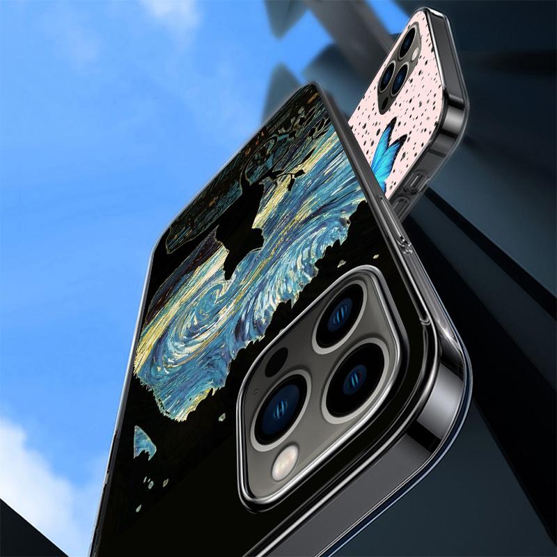 Черный Кот Мультяшный Милый Чехол Для Телефона Для iPhone 17 Air 16 Pro Max 16E 15 + 14 Plus 11 12 13 Mini 7 8 SE Подарок Печатный Чехол Fundas 17