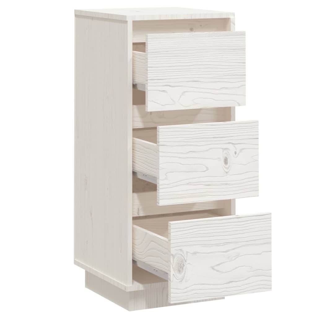 Sideboard White 32 x 34 x 75 cm Solid Pine Wood