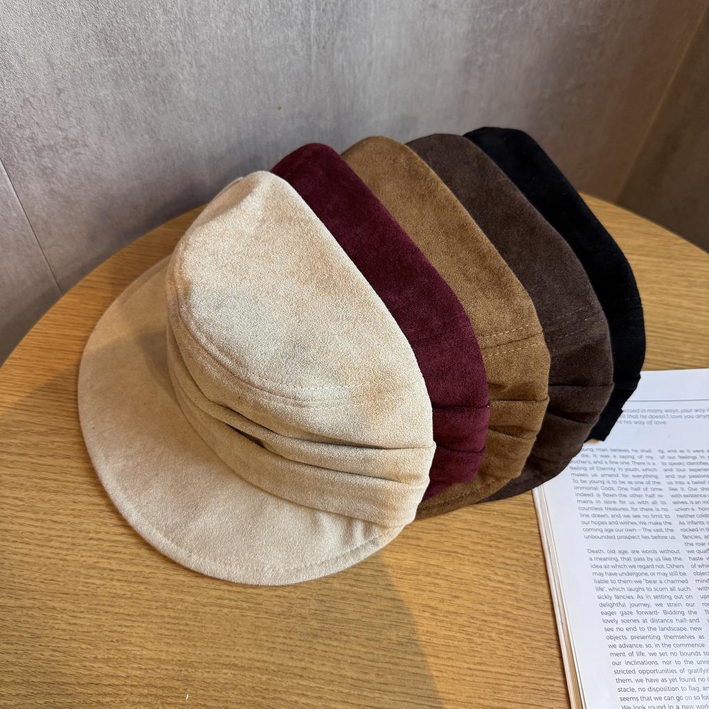 Замшевый берет, винтажная шляпа, кепка газетчика с коротким козырьком для уличного стиля и повседневного использования