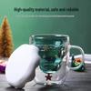 Стеклянная кружка Tea Cycle с двойными стенками, термоизолированная, рождественская, с крышкой и ситечком