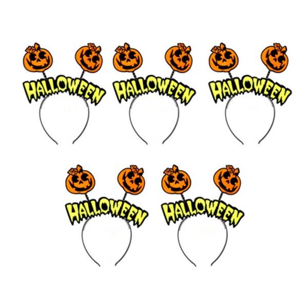 Halloween Headbands, Pumpkins, 5 Pieces