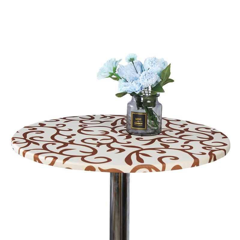 Круглая защитная скатерть из полиэстера, скатерть для общественного питания, накидка на стол с эластичной окантовкой 60-120 см, противоскользящая