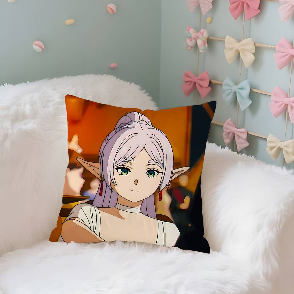 Kawaii FFrieren Cute Case Plush Fabric Soft Pillowcase Double Sided Print Cushion Cover Household Gifts
