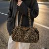 Сумка на плечо с леопардовым принтом, большая вместимость, сумка-тоут для поездок