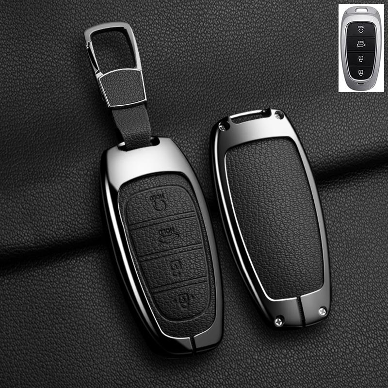 Подходящий чехол-обложка из сплава и кожи для автомобильного ключа Hyundai Sonata Sel Ev 6 Ev 8 IONIQ 5 Nexo DN8 Fe Tucson Sonata Staria NX4 Ioniq