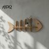 Органайзер для хранения кистей для макияжа Стеллаж в виде рыбьей кости Деревянная настенная плавающая полка Декоративные полки в морском стиле для безделушек Выставка произведений искусства Спальня