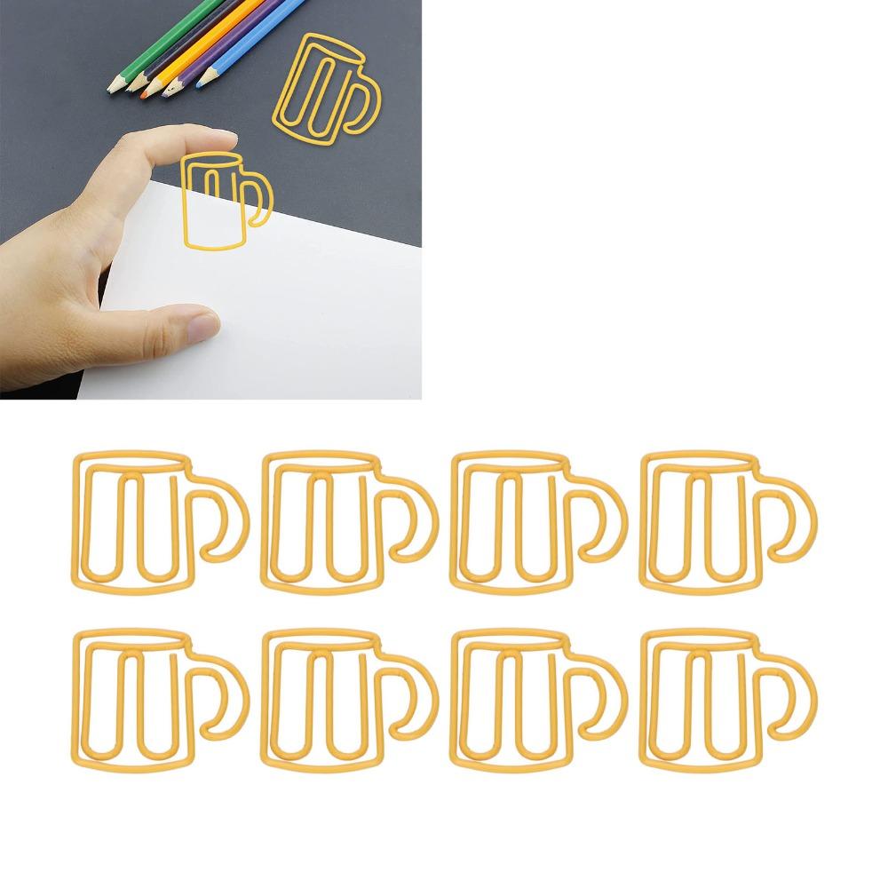 100Pcs Cup Shape Cute Paper Clips Plastic-coated Metal Small Paper Clips Office Supplies