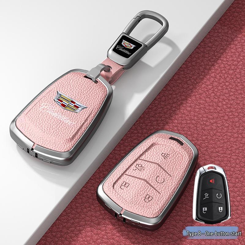 Кожаный чехол для ключа для Cadillac XT5/CT6/XT4/XTS и ATSL – Унисекс-дизайн с пряжкой