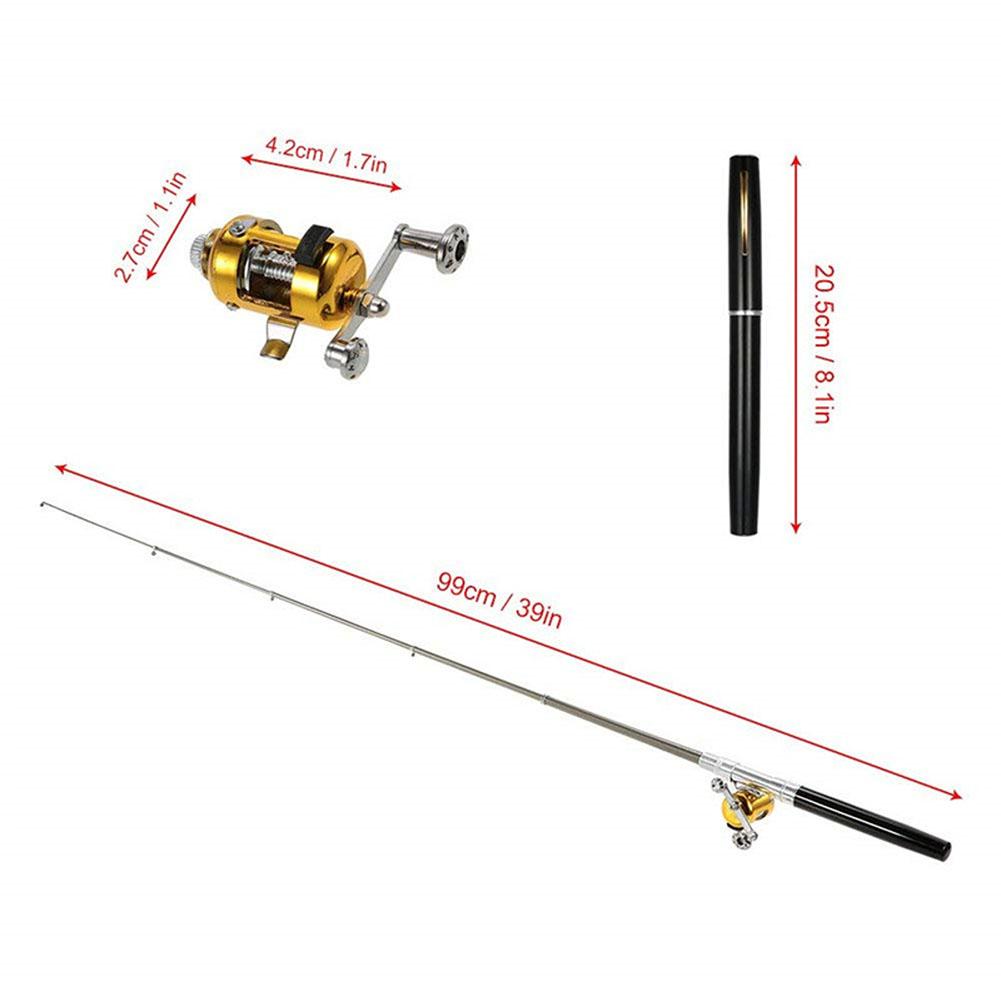 Fishing Rod Reel Combo Set Mini Telescopic Portable Pocket Pen Fishing Rod Pole Reel Lures Baits Jig Hooks Kits Type