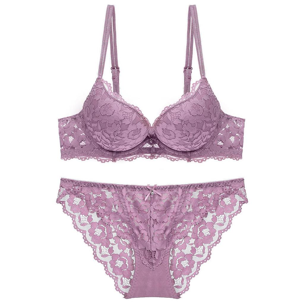 Cross-Border Lace Push-Up Bra & Plus Size Lingerie Set