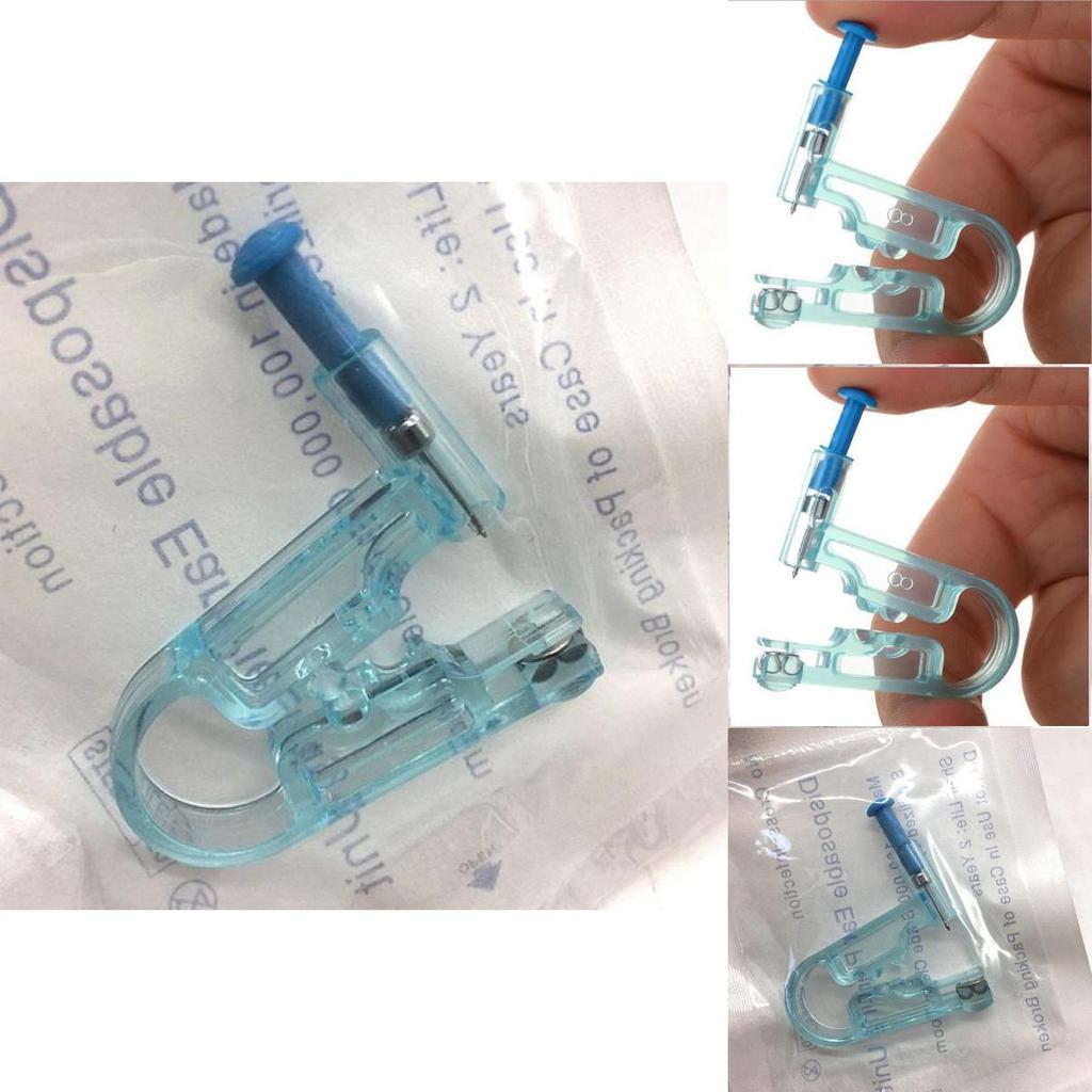 Ear Piercing Gun Safety Asepsis Tool Needle Disposable Body Kit Gem Earring Stud