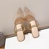 Fashion Ladies Shoes Thin Heels Pointed Toe Women's Half Sandals Sexy Rhinestones Wholesale Comfortable and Elegant On Offer Designer