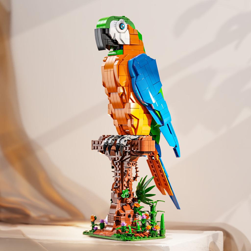 1138Pcs Parrot Building Blocks Toys Model Parrot Assemble Puzzle Bricks Toy Sets For Kid Desktop Ornament Gifts