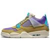 Union LA X Air 4 Retro Desert Moss Unisex Sneakers Tan Turquoise-Blue Dark-Iris DJ5718-300