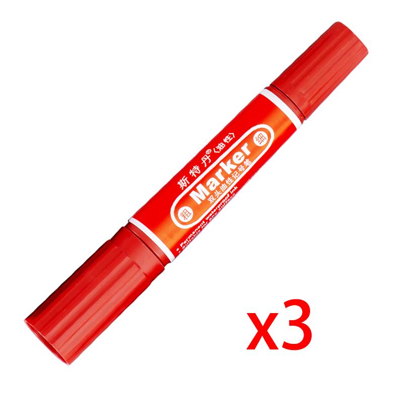 Double-Ended Oil-Based Markers,Large-Tip Pen Refillable High-Capacity Logistics Marker, 6mm-1mm Nib,Quick-Drying,Non-Erasable