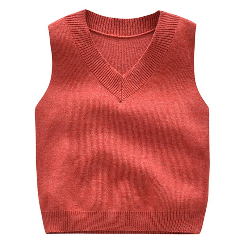 Однотонный свитер с v-образным вырезом для мальчиков и девочек, детский топ
