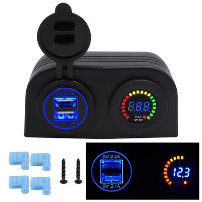Автомобиль / Автодом / Яхта / Морской 4.2A Dual USB Мобильный телефон Зарядное устройство Вольтметр