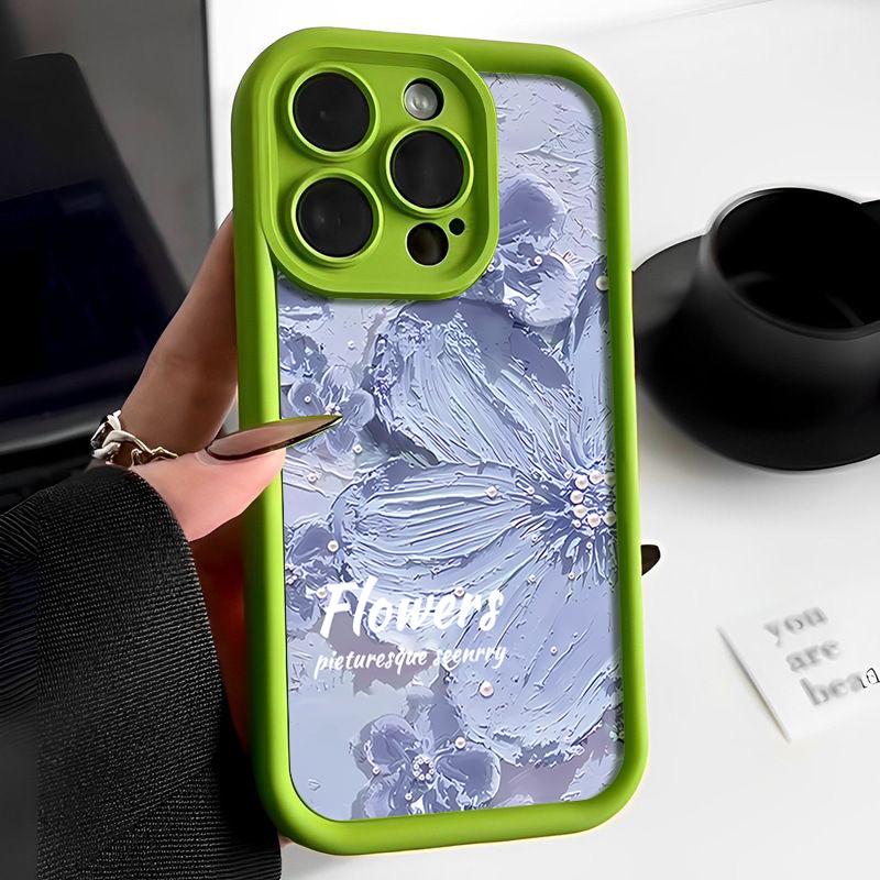 Мягкий чехол из ТПУ с рельефным цветком для iPhone 16 15 Pro Max 14 Plus 13 12 11 Pro Max Xr X Xs 7 8 Plus, противоударный защитный чехол для линз цвета конфет