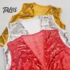 Unisex Sequin Tank Top Shiny Vest for Kids Adults, Sparkling Disco Party Vest, Halloween Performance Clothing Sleeveless Costume Christmas And
