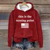 Ladies Fashion Casual Long Sleeve Printed Round Neck Hoodie Pullover Top
