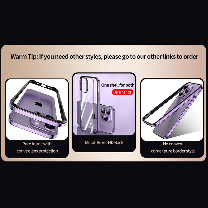 Hybrid Silicone Frame Aluminum Metal Phone Case for iPhone 16 15 14 Plus 13 12 11 Pro Max Xs Xr Anti-Fall Corners Bumper Cover