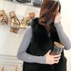 Fur Vest Female V-neck Autumn and Winter Thickening Warm Slim Thin Vest Plush Undershirt Hundred with Cardigan Tops