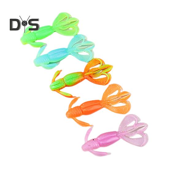 5 шт. 5,5 см/2 г мягкая приманка в виде креветки-бабочки с закрученным хвостом, цветная искусственная приманка для ловли соленой воды, пресноводного окуня, судака, форели, рыболовные принадлежности