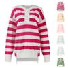 Womens Checkered Striped Sweater Winter Fall  Sweater Long Sleeve Oversized Sweaters Pullover Outerwear