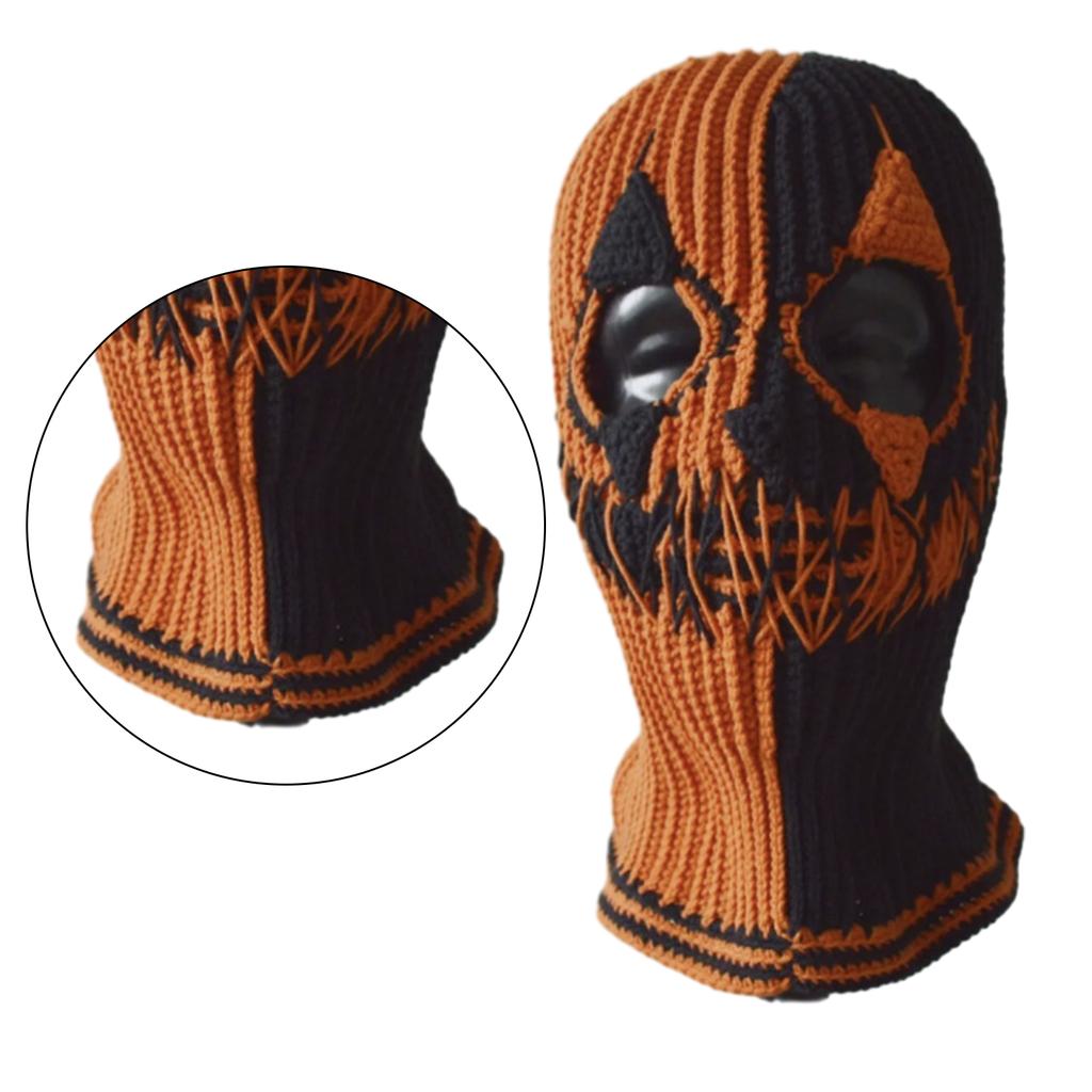 Rabbit Ears Evil Clown Hat Handwoven Balaclava Cap Novelty Party Hat for Girl Boys Knit Mask Hat Accessories