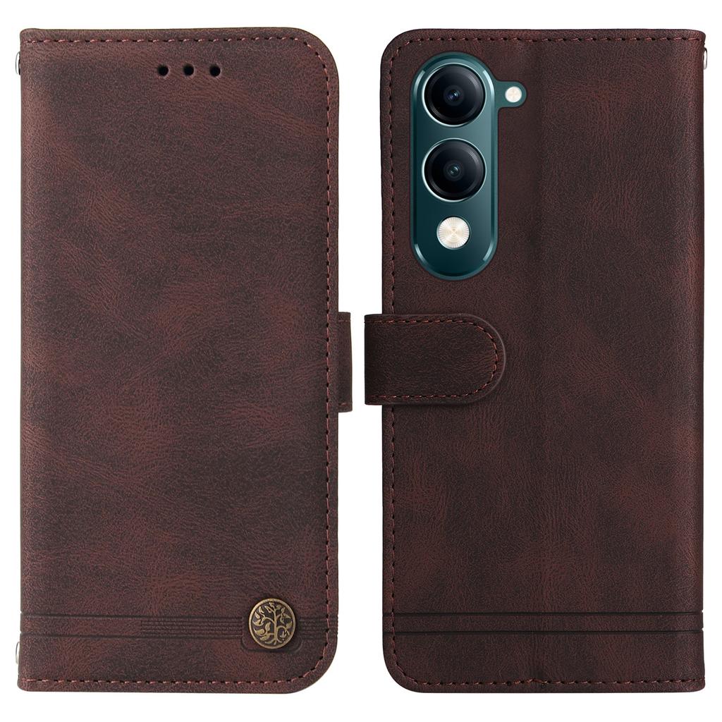 Для vivo Y29s 5G/Y04 4G Кожаные чехлы-кошельки Чехол для телефона с тактильным покрытием Подставка с ремешком