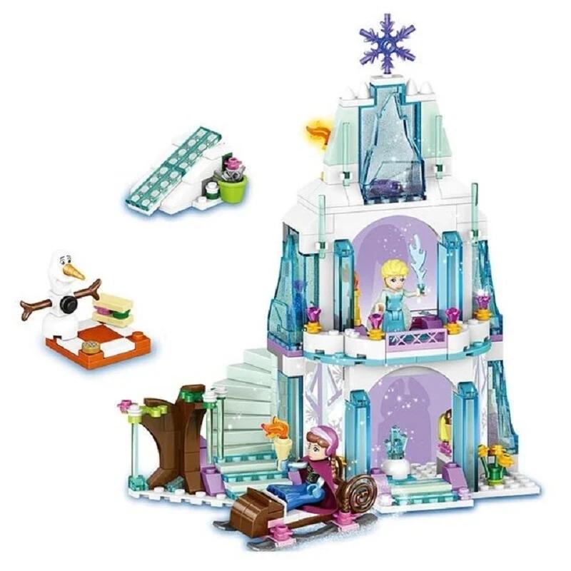 Frozen Dream Princess Elsa Ice Castle Princess Magic Castle Set Building Blocks Gift Toys