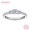 Lindon Classic 925 Sterling Silver Zircon Ring Ladies Jewelry Wedding Promise Party Gift