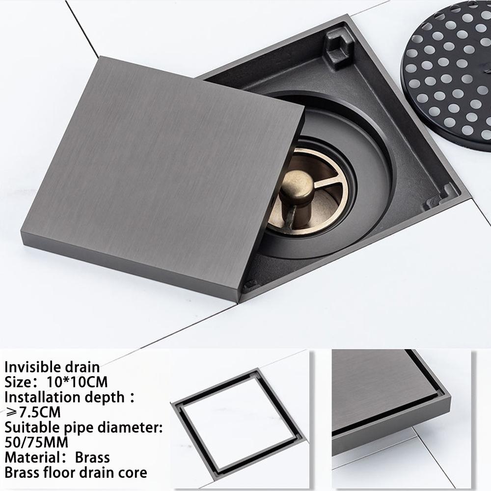 Chrome Plated Brass Floor Drain Trap Tile Insert Waste Grates for Bathroom and Kitchen Shower Strainer for Kitchen Sinks