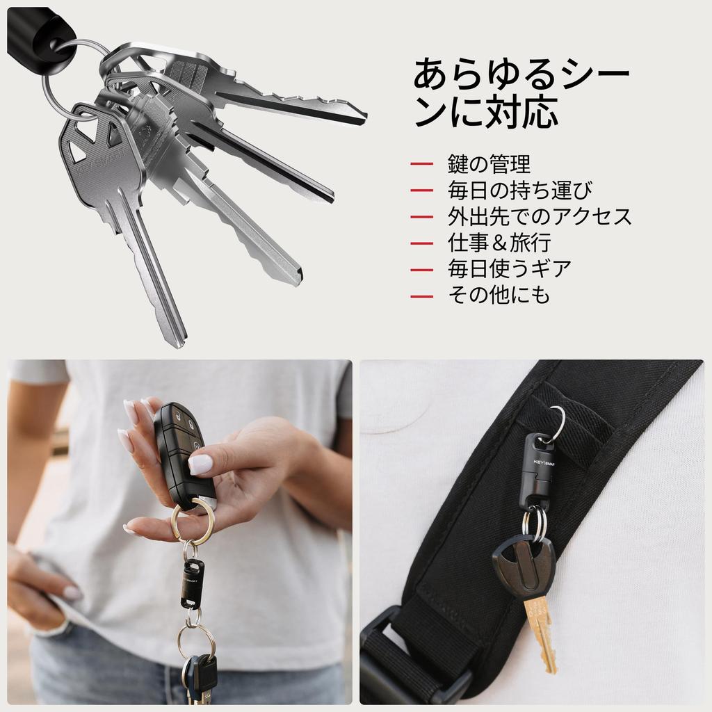 Магнитный брелок KeySmart MagConnect Pro для кошельков и автомобильных ключей, Съемное кольцо для ключей, Быстросъемный брелок, Черный (3 шт.)