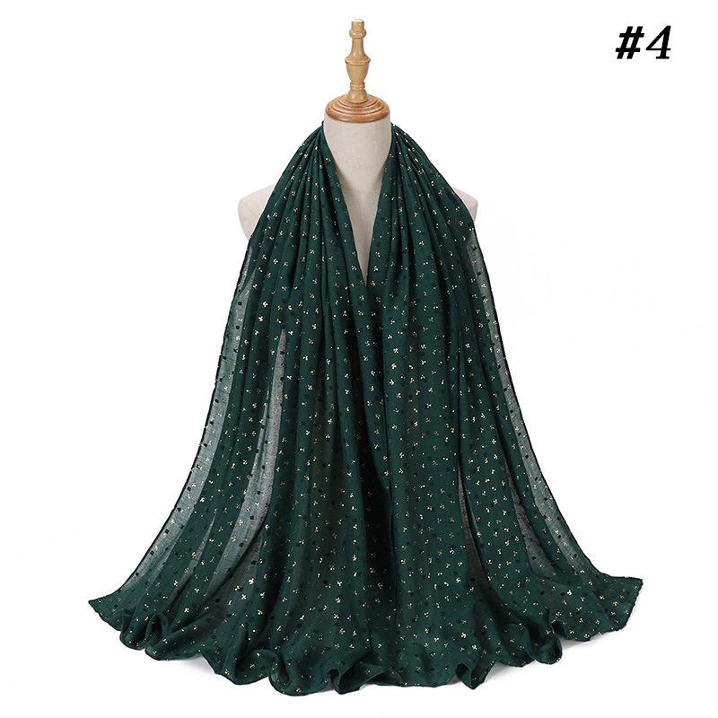Glitter Cotton Linen Scarf Women Hijab Plain Soft Turban Shawl Bronzing Women Printed Floral Hijab Shawls Bandana African Scarf