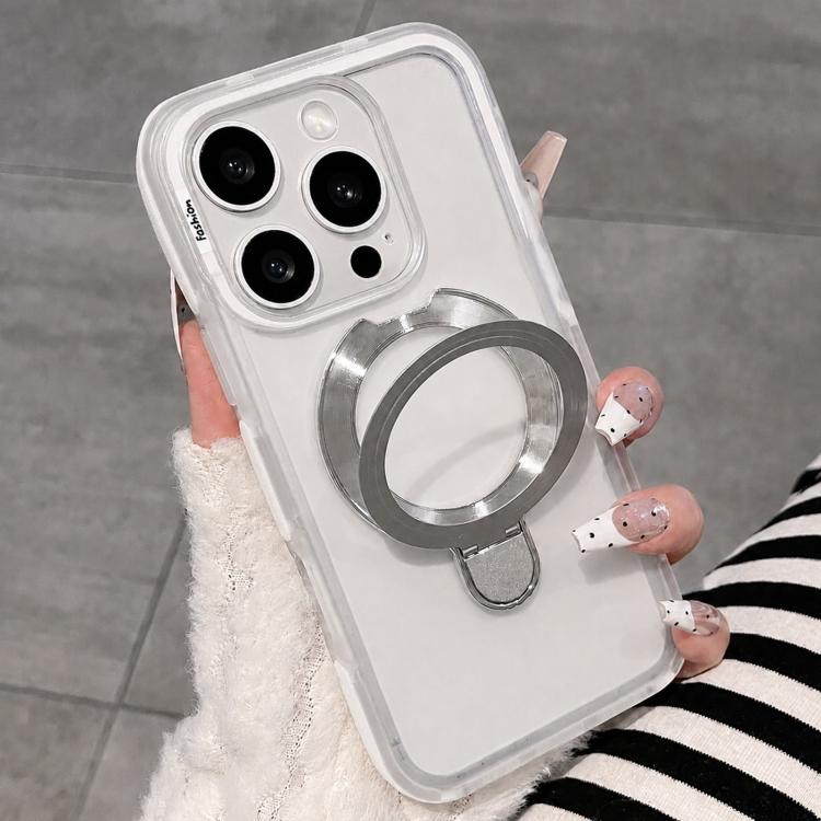 Dual-Color Translucent Matte Phone Case With Kickstand For iPhone 14 Pro, PC+TPU Anti-Fingerprint Shockproof Protective Cover