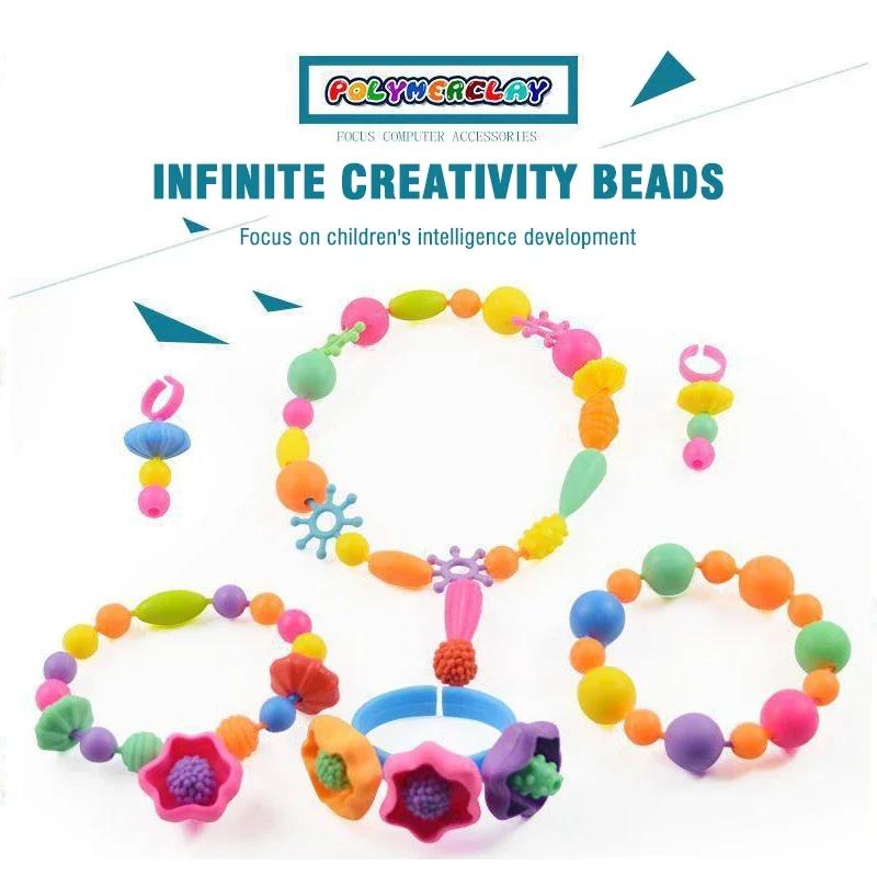 1008/508 Штук Набор Бусин для Девочек для Изготовления Украшений Сделай Сам Ручная Работа Игрушка Аксессуар Ожерелье Браслет Креативные Поделки Игрушки Рождественские Подарки