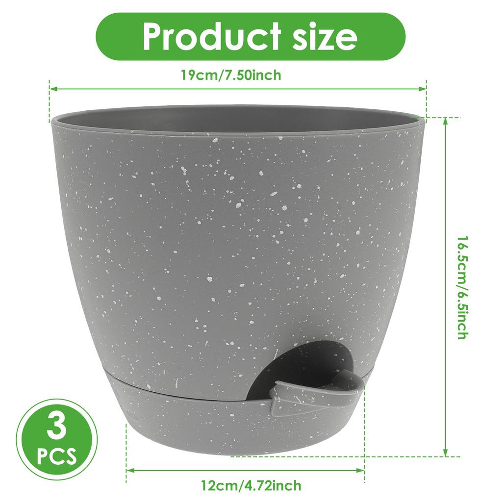 3 шт. Самополивающийся цветочный горшок для гидропонных растений с резервуаром из пластика с автоматическим поглощением воды для комнатных растений из хлопковой веревки