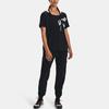 Under Armour Wordmark Casual Sports Breathable Printed Short Sleeve Drop Shoulder T-Shirt Women T-Shirts Black 1366132-001