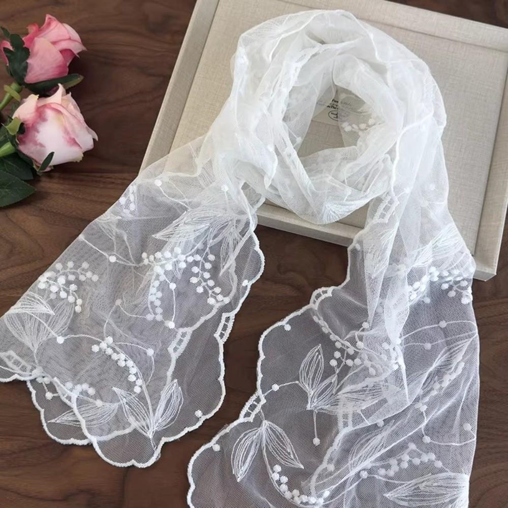 140×33cm Lace Scarf Retro Headscarf Versatile Shawl for Women