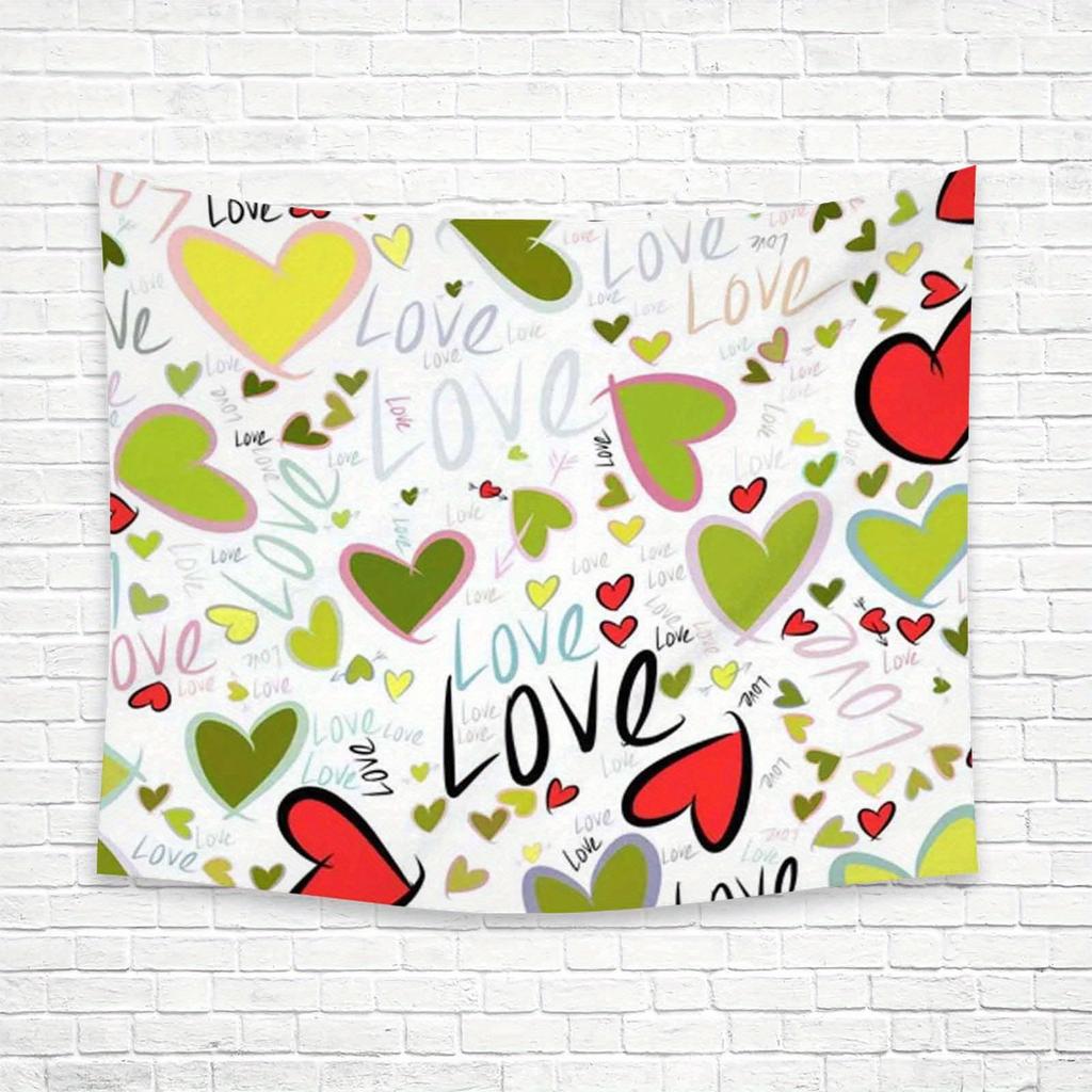 Colorful Love Hearts Tapestry Vibrant and Romantic Wall Art for a Cheerful Heartwarming and Joyfully Decor Statement
