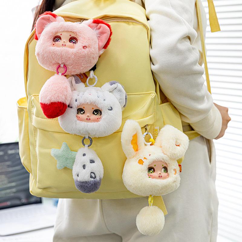 Cute Vinyl Dumpling Tiger Animal Plush Toy Tide Play Ornament Sheep Rabbit Backpack Pendant Fox Doll