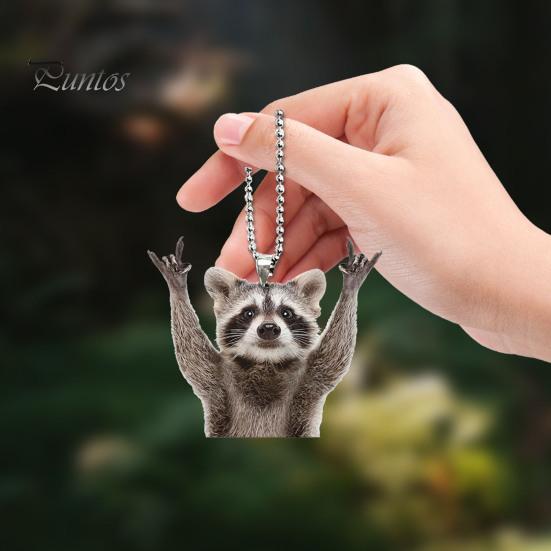 Подвесной автомобильный орнамент в виде енота, подвеска в виде ключа, сумка, очаровательное животное, зеркало заднего вида, подвесной декор, аксессуары для салона автомобиля