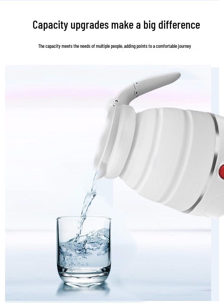 Compact Folding Electric Travel Kettle with Silicone Body & Auto Shut-off – Ideal Gift for Students